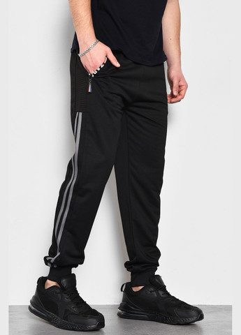 Черные спортивные демисезонные прямые брюки Let's Shop