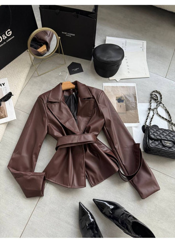 Темно-коричневое демисезонное Женский кожаный тренч Avanti