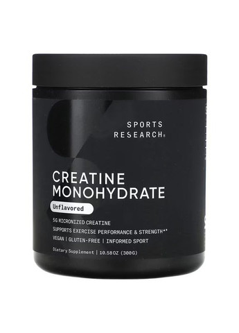 Креатин Creatine Monohydrate 300 г, Unflavored Sports Research (314941342)
