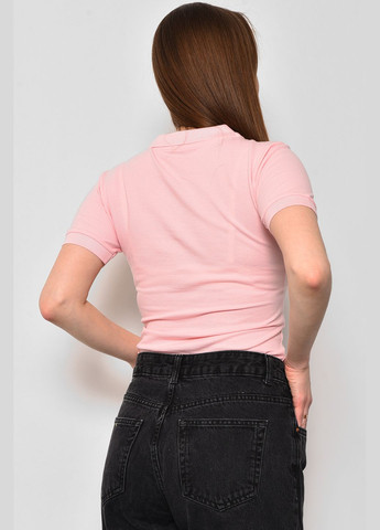 Розовая летняя футболка женская поло розового цвета Let's Shop