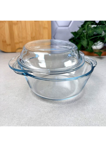 Скляна форма з кришкою Borcam 800 мл кругла жароміцна Pasabahce (316259997)