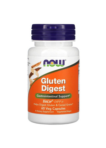 Добавка для переваривания глютена Gluten Digest 60 растительных капсул Now Foods (265553048)