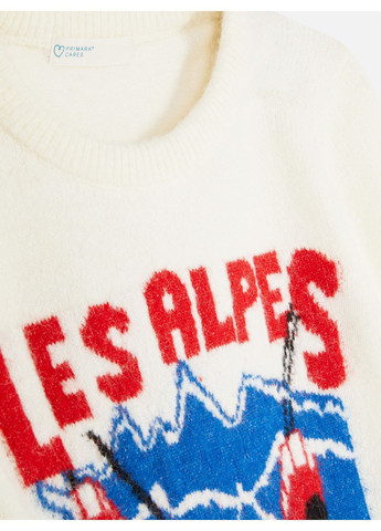 Молочний джемпер зима,молочний з принтом, Primark