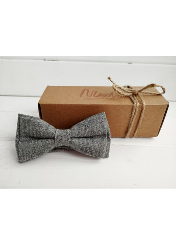 Серая галстук бабочка шерстяная с нагрудним платком Major Style (367982942)