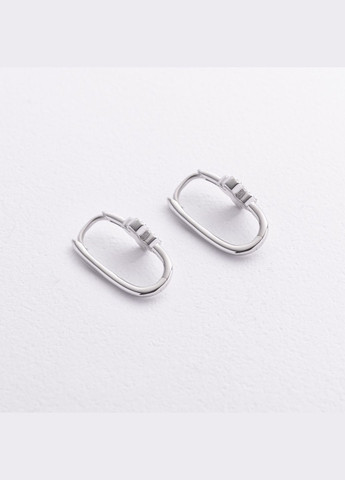 Сережки Конюшина з перламутром (біле золото) с09389 Oniks (332675071)