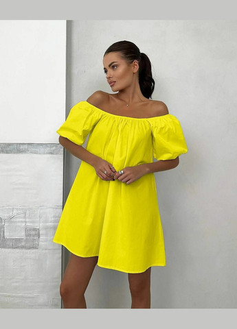 Желтое повседневный платье летнее popluzhnaya