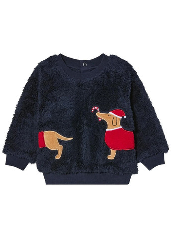 Темно-синій зимній зимній плюшевий костюм (світшот+штанці) Lupilu