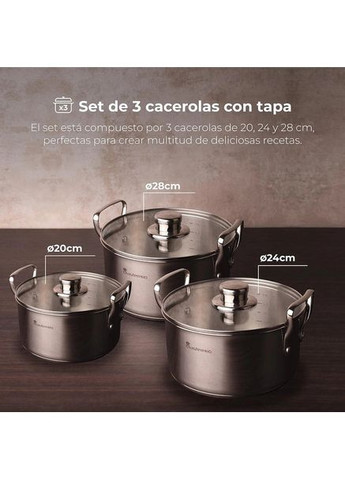 Набор кастрюль Smart BGMP-2145 6 предметов серебристый Masterpro (349221143)