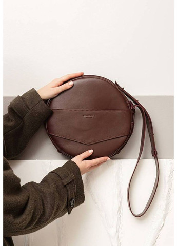 Кожаная женская круглая сумка-рюкзак Maxi бордовая BlankNote (348359264)