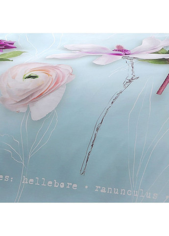 Постільна білизна Floris mavi делюкс сатин євро Tivolyo Home (370218504)