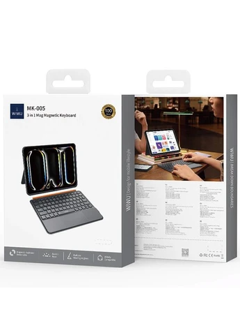 Клавіатура-чохол MK-005 3 in 1 for iPad Pro 11' (2024) Bluetooth Grey WIWU (382645970)