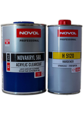 Лак акриловий 2:1 1 л HS NOVAKRYL 580 (відп. H 5120 - 500 мл) No Brand (289462607)