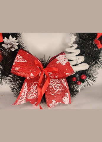 Різдвяний новорічний вінок 40см. з Натуральним декором Святковий для інтер'єру, дверей, столу в Фірмовій упаковці Vela (273469388)