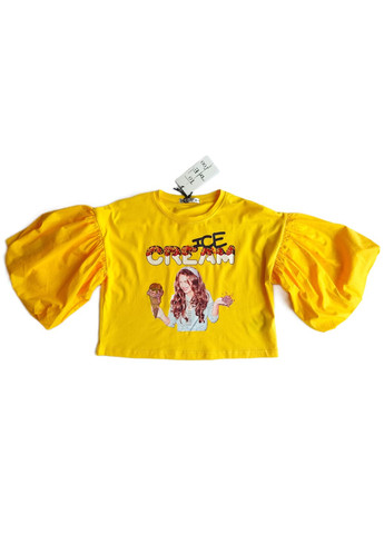 Желтая летняя футболка для девушки tbt120 белый To Be Too