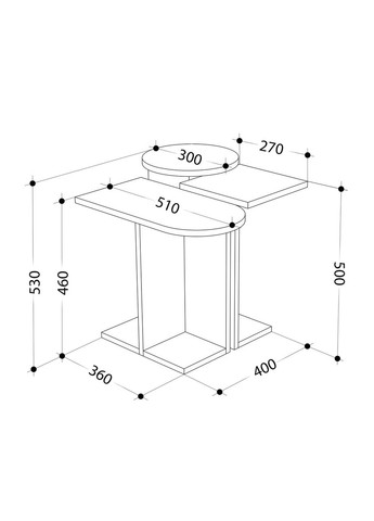 Комплект з трьох журнальних столиків, три кавових столики, придиванні столики S-17 No Brand (371909344)