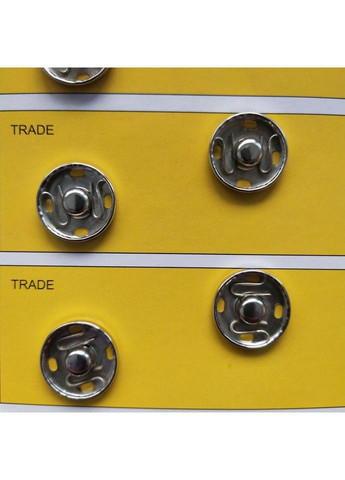 D=17мм, пришивные застежки-кнопки для одежды 12шт металл цвет серый Plus-plus (352752179)
