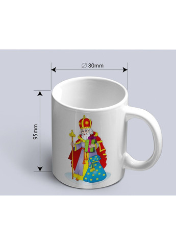 Чашка з новорічним принтом Святий Миколай з подарунками ЗаСвіт (369718449)