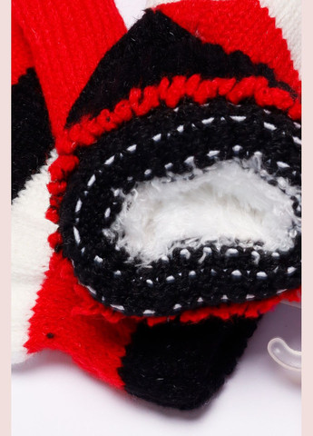 Варежки детские утепленные красного цвета в полосочку Let's Shop (302489187)