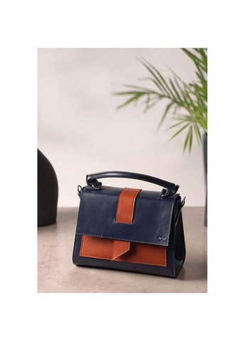 Сумка кросс-боди женская кожаная через плечо Сине-коричневая 40673 The Wings (361970310)