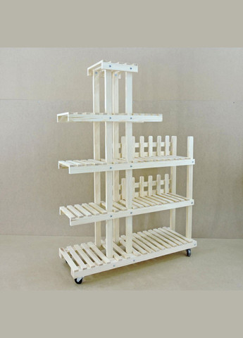 Підставка для квітів з дерева Нуазі на коліщатках бланже (ЦВТ-109001) No Brand (328226753)