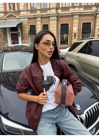 Бомбер женский из екокожи Style Point пилот (авиатор) на молнии (361679123)