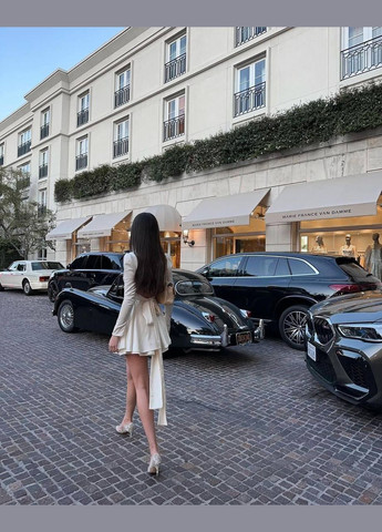 Молочное праздничный, коктейльное, кэжуал, откровенный, джинсовое, вечернее платье женское No Brand однотонное