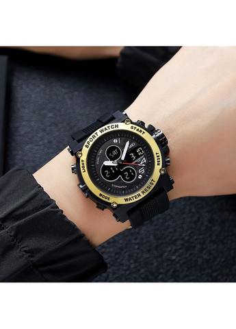 Годинники 2065BKGD Black-Gold електронні чоловічі водонепроникні з будильником та секундоміром ProDobro (367265564)