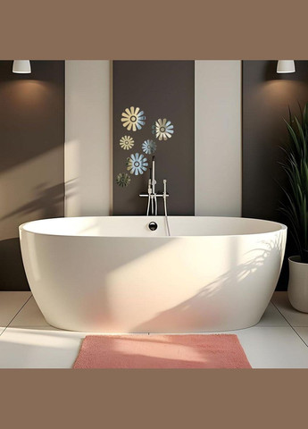 Дзеркальний декор акриловий самоклеючий Квіти срібло, 6шт (D) SW-00002519 Sticker Wall (338854579)