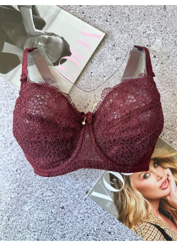 Бордовий базовий бюстгальтер з м’якими чашками бордовий Finikin