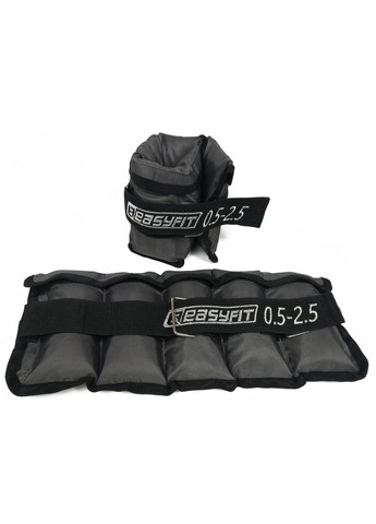 Обтяжувачі для ніг та рук з металом Metal набірні зі змінною вагою 0,5-2,5 кг EasyFit (365549764)