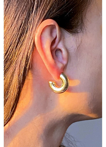 Сережки-цвяхи С-форми масивні CHICLY (368456132)