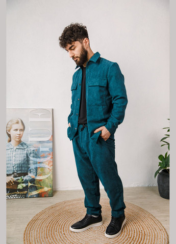 Смарагдовий демісезонний костюм чоловічий вельвет No Brand костюм