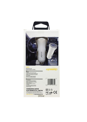 Автомобильное зарядное устройство A903 (2USB/3.4A)- белый Aspor (368561086)