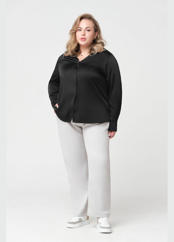 Черная рубашка однотонная Garne