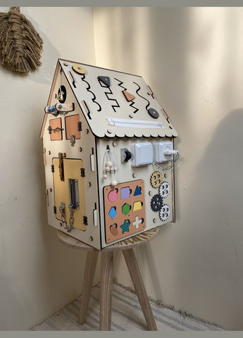 Бизидомик, бизихаус, бизихатка развивающая деревянная игрушка 30х30х50 см No Brand (355890414)