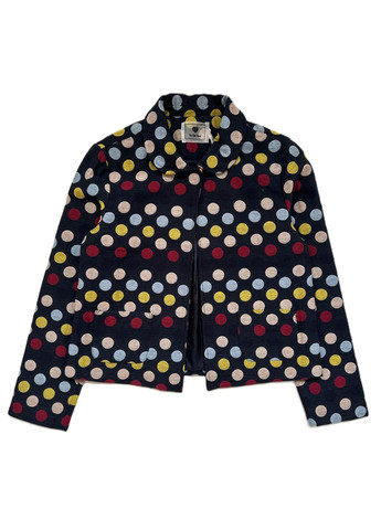 Темно-синий демисезонный костюм для девушки жакет + юбка темно-синий в горохе юбочный To Be Too