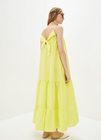 Жовтий кежуал довга вільна сукня із бавовни жовтого кольору. ORA однотонна