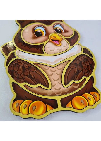 Деревянный пазл вкладыш «Сова» Ubumblebees (365639926)