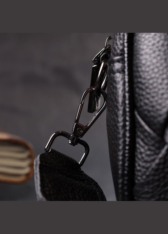 Жіноча сумка з палітурками з натуральної шкіри чорна 22406 Vintage (329197713)