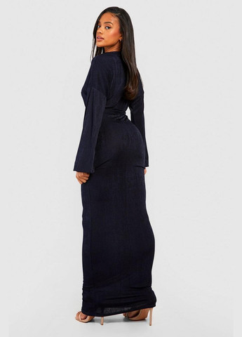 Темно-синее коктейльное платье Boohoo однотонное