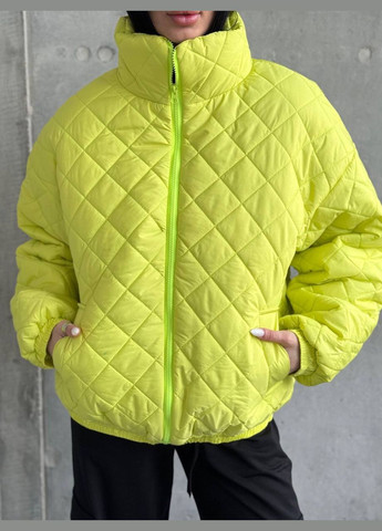 Желтая стеганая куртка на силиконе 200 подкладка из основы куртка-пальто No Brand