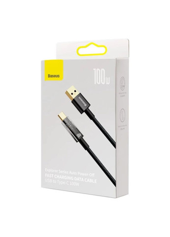 Кабель USB to Type-C 100W 1m Black (CATS000201) Baseus Explorer Series Auto Power-Off Fast Charging Data Cable (345109683)