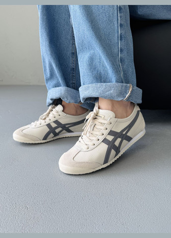 Бежевые демисезонные кроссовки мужские и женские asics onitsuka tiger mexico beige | асикс онитцука тайгер бежевые No Brand