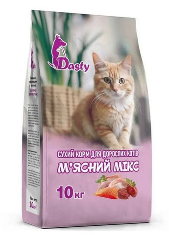 сухий корм для котів м'ясний мікс 10 кг Dasty (290851637)