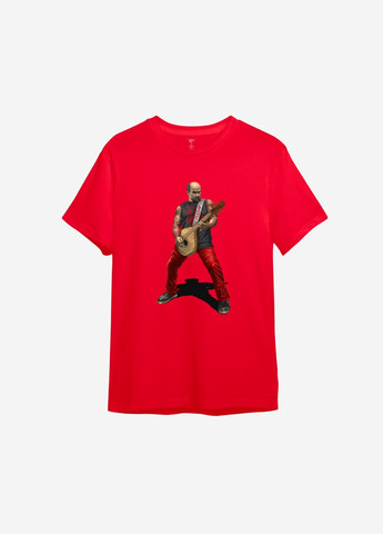 Красная всесезон футболка с принтом "кобзаrr" ТiШОТКА