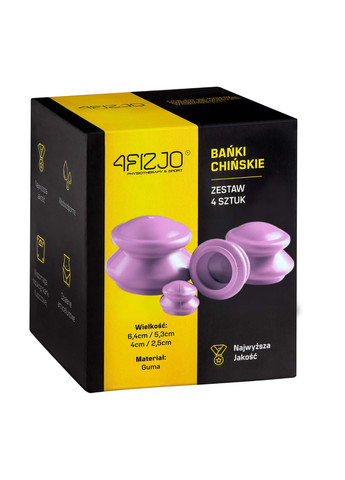 Вакуумные массажные банки для тела (китайские/атницелюлитные банки) 4 шт Pink (P-5907739314925) 4FIZJO (303723232)