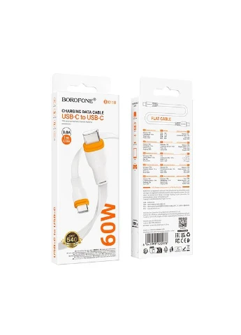 Кабель BX118 Type-C – Type-C 60 Вт 1 м білий Borofone (401871552)