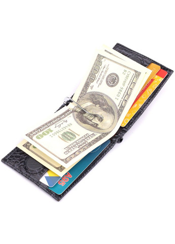 Практичный мужской кошелек-зажим из натуральной кожи 11х8х2 см Karya (315872504)