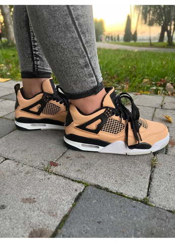 КРОССОВКИ ЖЕНСКИЕ NIKE AIR JORDAN 4 RETRO FOSSIL НАЙК АИР ДЖОРДАН No Brand комбинированные демисезоны (368862237)