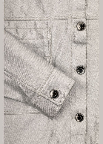 Серебряная демисезонная куртка джинсовая LocoLoco